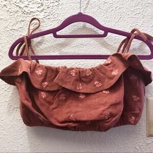 4si3nna embroidered crop top